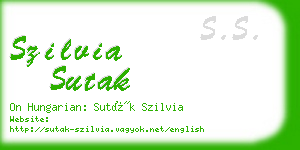 szilvia sutak business card